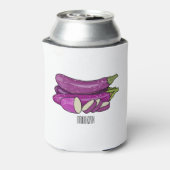 Eggplant Cartoon-Abbildung Dosenkühler (Kanne Rückseite)
