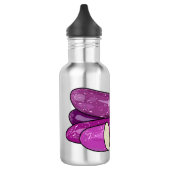 Eggplant Cartoon-Abbildung Edelstahlflasche (Links)