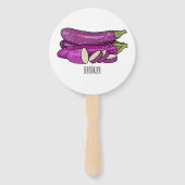 Eggplant Cartoon-Abbildung Fächer (Rückseite)