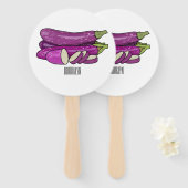 Eggplant Cartoon-Abbildung Fächer (Vorne und Hinten)