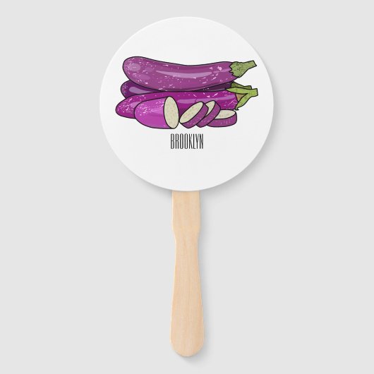 Eggplant Cartoon-Abbildung Fächer (Vorderseite)