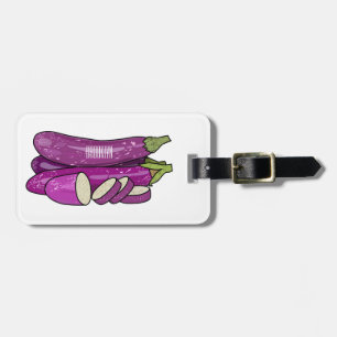 Eggplant Cartoon-Abbildung Gepäckanhänger