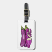 Eggplant Cartoon-Abbildung Gepäckanhänger (Vorderseite vertikal)