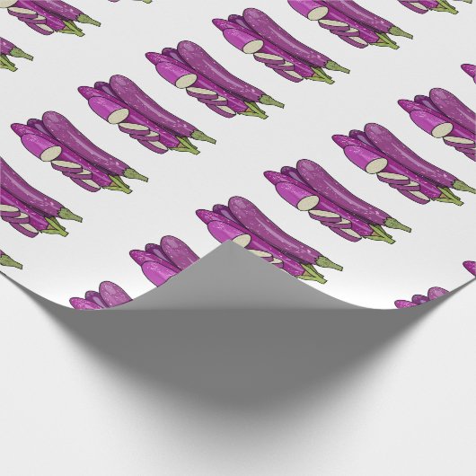 Eggplant Cartoon-Abbildung Geschenkpapier (Ecke)