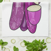 Eggplant Cartoon-Abbildung Geschirrtuch (Gefaltet)