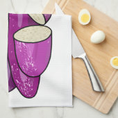 Eggplant Cartoon-Abbildung Geschirrtuch (Viertel Falte)