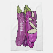 Eggplant Cartoon-Abbildung Geschirrtuch (Vertikal)