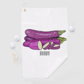 Eggplant Cartoon-Abbildung Golfhandtuch (Insitu)