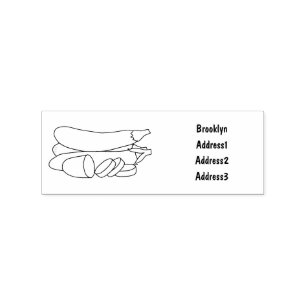 Eggplant Cartoon-Abbildung Gummistempel