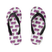Eggplant Cartoon-Abbildung Kinderbadesandalen (Fußbett)
