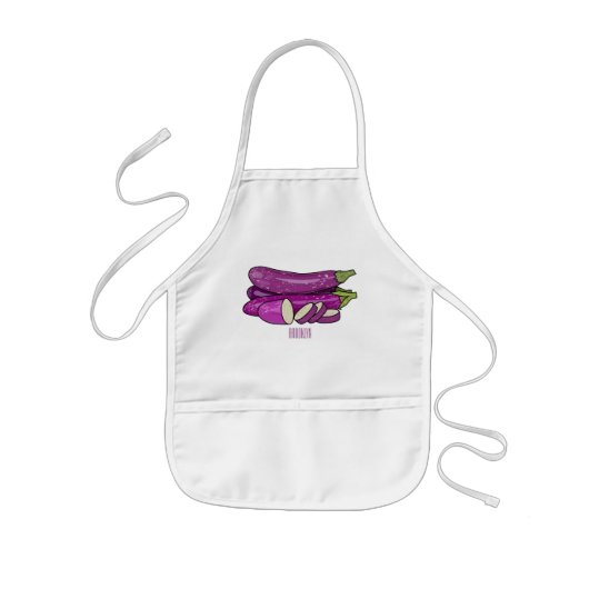 Eggplant Cartoon-Abbildung Kinderschürze (Vorne)