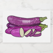 Eggplant Cartoon-Abbildung Lebensmitteletikett (Einzelnes Label)