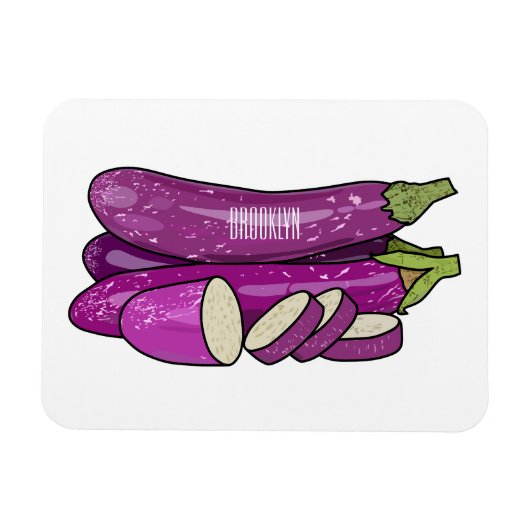 Eggplant Cartoon-Abbildung Magnet (Horizontal)