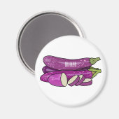 Eggplant Cartoon-Abbildung Magnet (Vorderseite/Rückseite)