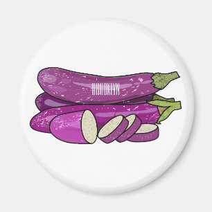 Eggplant Cartoon-Abbildung Magnet