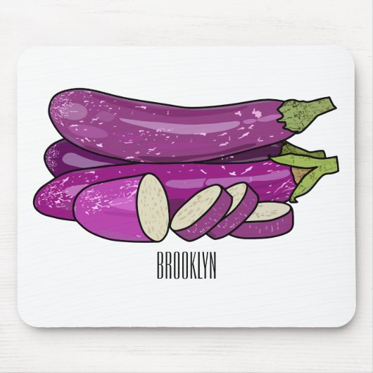 Eggplant Cartoon-Abbildung Mousepad (Vorne)