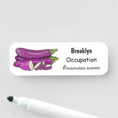 Eggplant Cartoon-Abbildung Namensschild (Beispiel)