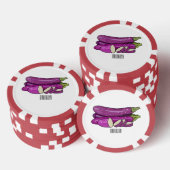 Eggplant Cartoon-Abbildung Pokerchips (Stapel)
