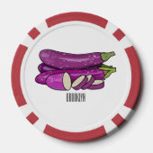 Eggplant Cartoon-Abbildung Pokerchips (Rückseite)