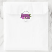 Eggplant Cartoon-Abbildung Runder Aufkleber (Tasche)