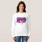 Eggplant Cartoon-Abbildung Sweatshirt (Vorne ganz)