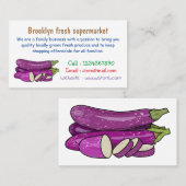 Eggplant Cartoon-Abbildung Visitenkarte (Vorne/Hinten)