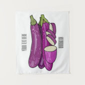 Eggplant Cartoon-Abbildung Wandteppich (Vorderseite)