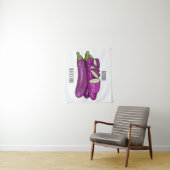 Eggplant Cartoon-Abbildung Wandteppich (Beispiel)