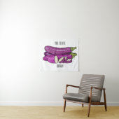 Eggplant Cartoon-Abbildung Wandteppich (Beispiel (Horizontal))