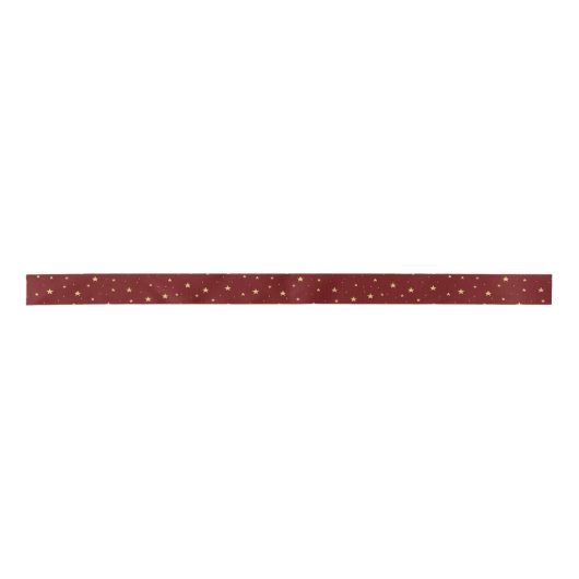 Eggplant Christmas Gold Star Satin Ribbon Satinband (Vorderseite)