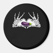 Eggplant Classic - Skeleton Hands Herz Magnet (Vorne)