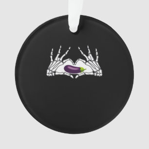 Eggplant Classic - Skeleton Hands Herz Ornament