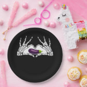 Eggplant Classic - Skeleton Hands Herz Pappteller (Party)