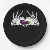 Eggplant Classic - Skeleton Hands Herz Pappteller (Vorderseite)