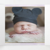 Eggplant Couronne de Feuillage Aquarelle, Bapteme Dreifach Gefaltete Einladung (Innenseite Mitte)