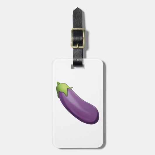 Eggplant - Emoji Gepäckanhänger (Vorderseite vertikal)