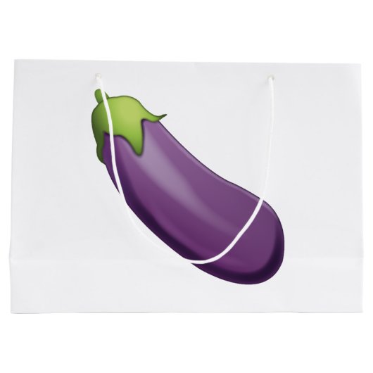 Eggplant - Emoji Große Geschenktüte (Rückseite)