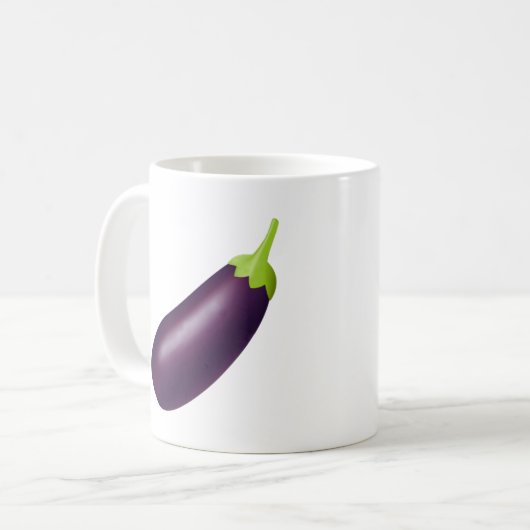 Eggplant Emoji Kaffeetasse (Vorderseite Links)