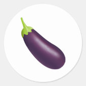 Eggplant Emoji Runder Aufkleber (Vorderseite)
