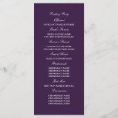 Eggplant Floral Watercolor Hochzeitsprogramme Programm (Rückseite)