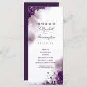Eggplant Floral Watercolor Hochzeitsprogramme Programm (Vorne/Hinten)