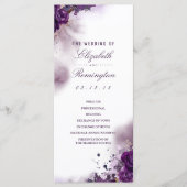 Eggplant Floral Watercolor Hochzeitsprogramme Programm (Vorderseite)