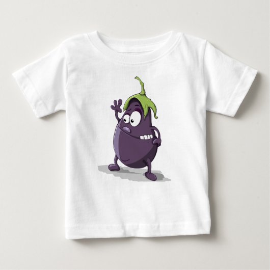 Eggplant Gemüsegarantie Cartoon Baby T - Shirt (Vorderseite)
