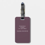 Eggplant Gerahmtes Anfangsmonogramm Gepäckanhänger (Rückseite vertikal)