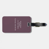 Eggplant Gerahmtes Anfangsmonogramm Gepäckanhänger (Rückseite horizontal)