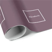 Eggplant Gerahmtes Anfangsmonogramm Geschenkpapier (Rolleneckpunkt)