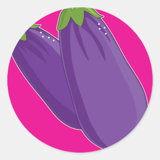 Eggplant Graphic Runder Aufkleber