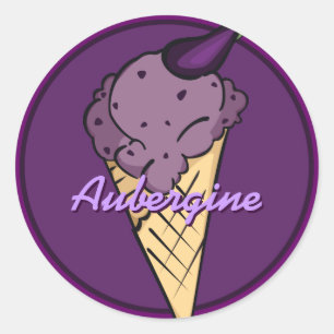 Eggplant Icecream-Aufkleber Runder Aufkleber