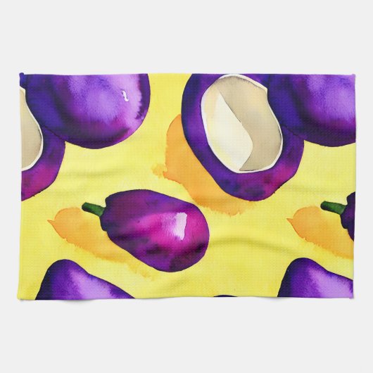 Eggplant - Küche Handtuch (Horizontal)