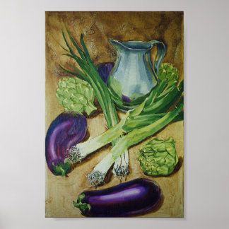 Eggplant, Leek und Artichoke Poster